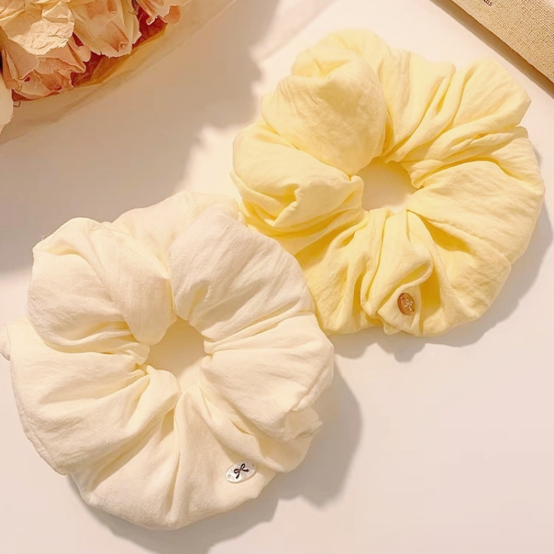 Women'S Yellow Accessories - 2Pcs Trendy Cotton Puff Hair Bundles