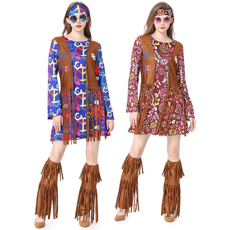 Women'S Accessories In The 60S - Halloween Disco Dress 70s 60s Hippie