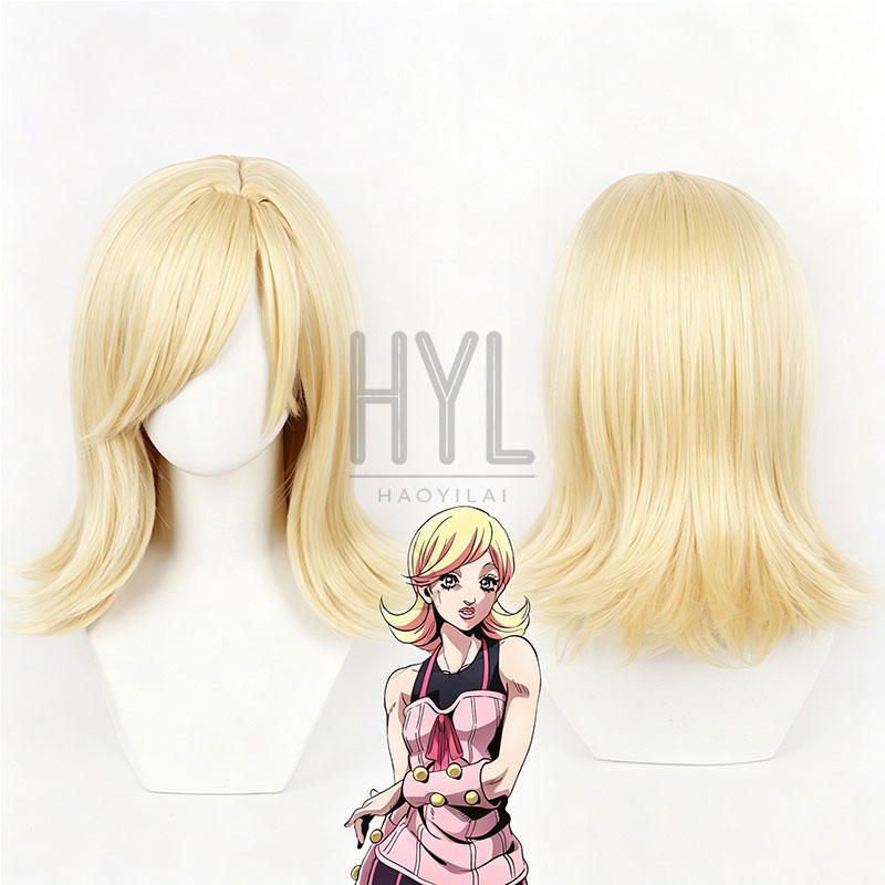 Women'S Yellow Accessories - Anime JOJO Lucy Steel Cosplay Wig