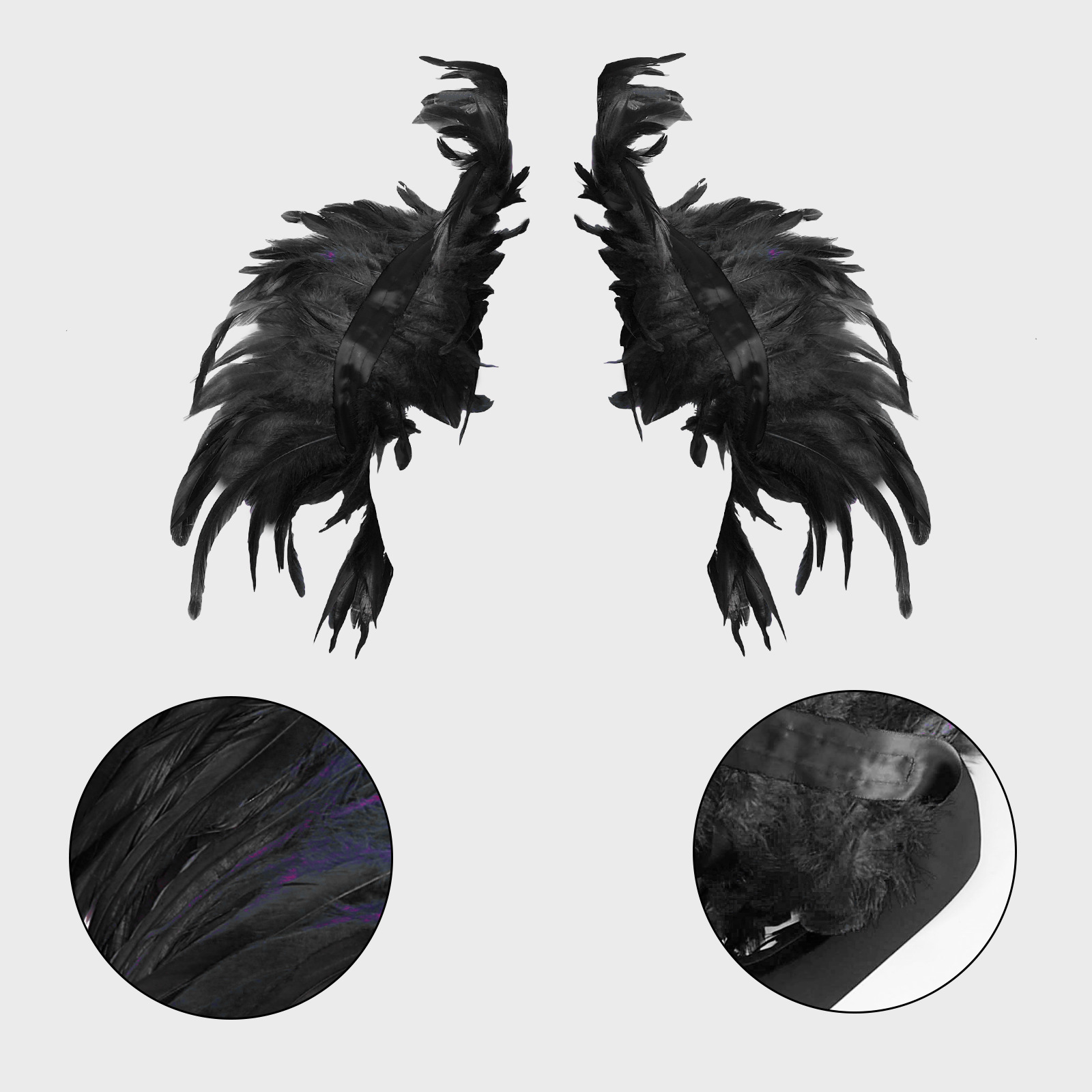 Women Accessories In Amazon - Amazon Cross-border Gothic Feather Shawl Halloween