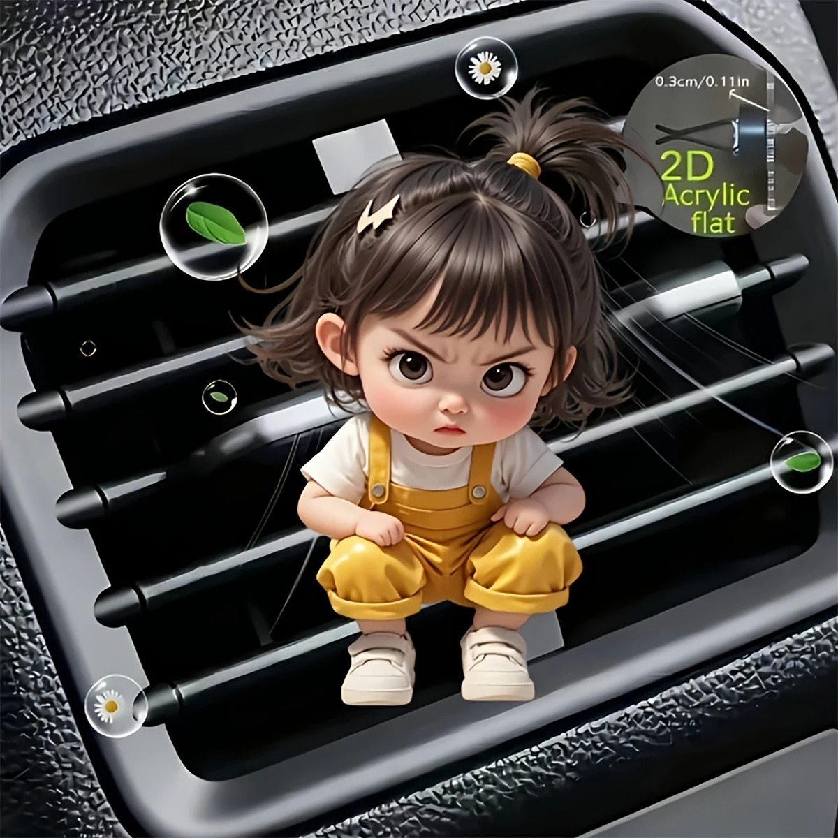 Women Accessories Outlet - Kawaii Cartoon Angry Little Girl Acrylic