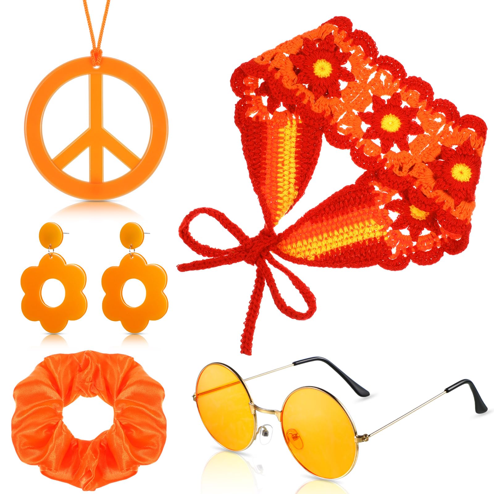 Women'S Accessories In The 60S - 5 Pcs 60s 70s Hippie Accessories