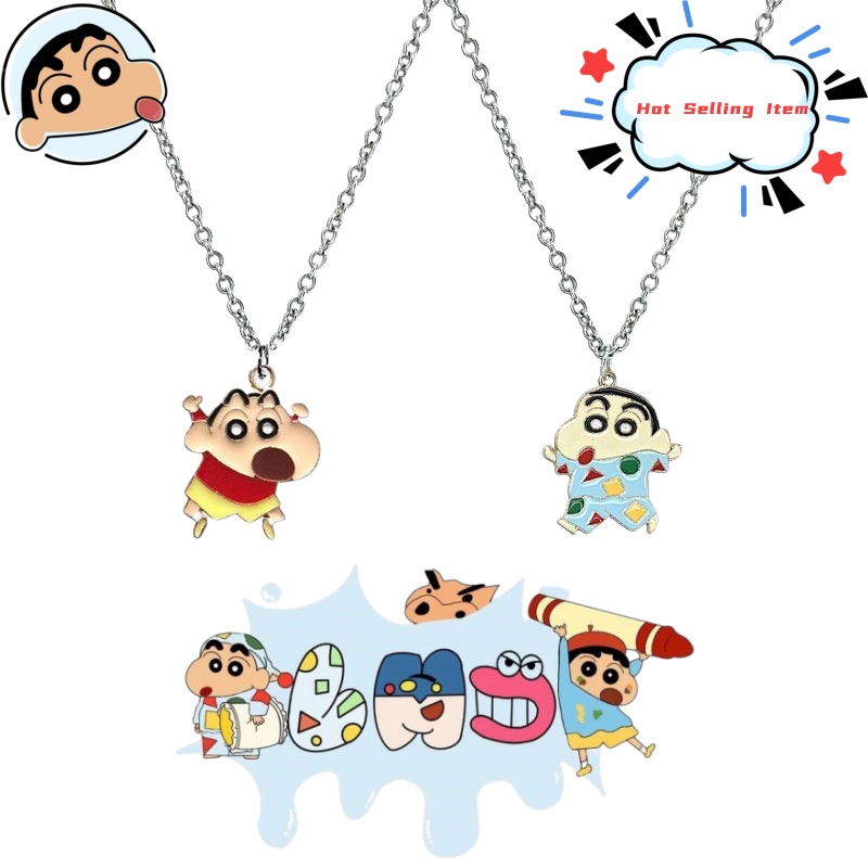 Women Accessories Gift Set - Crayon Shin-chan cartoon necklace ins cute