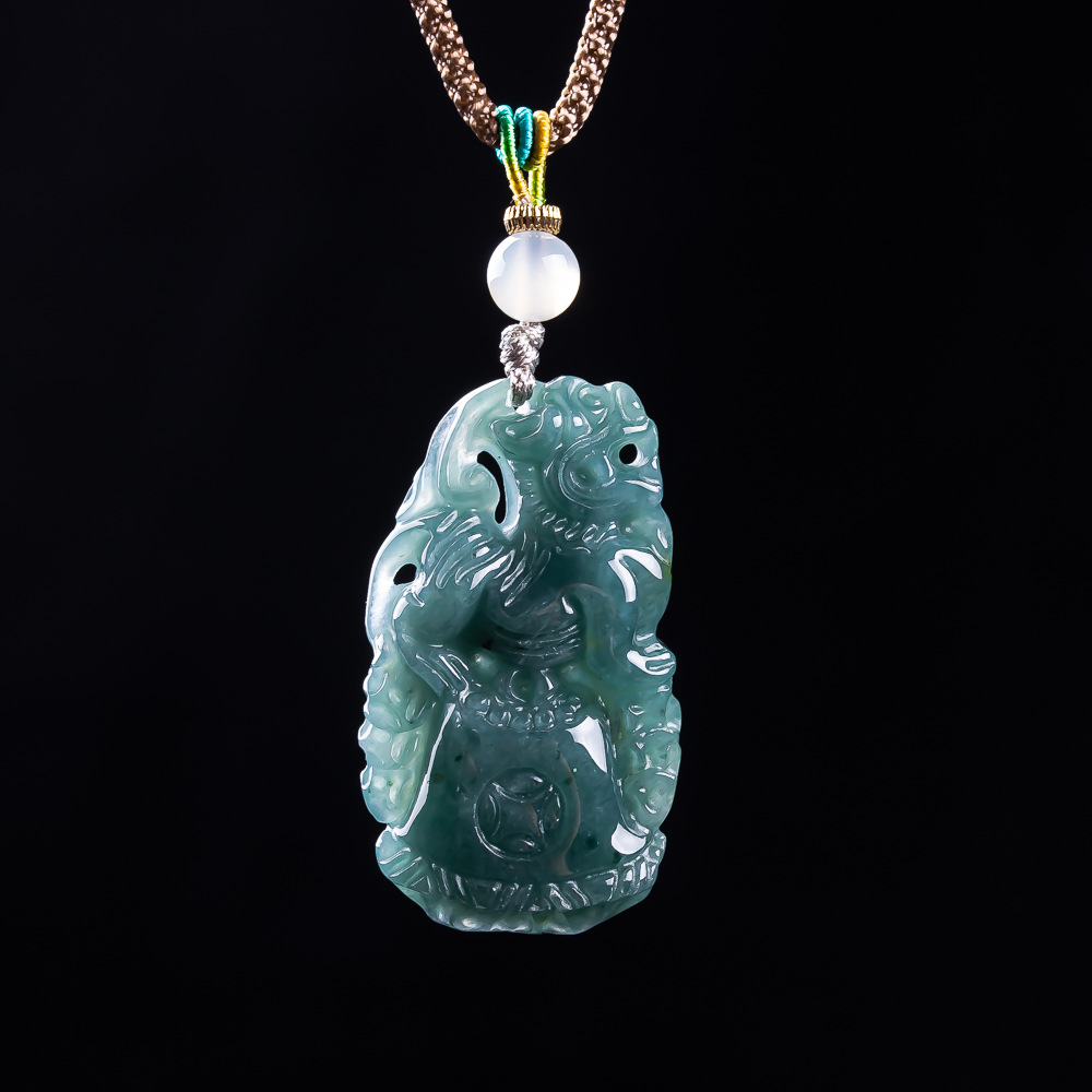 Women'S Accessories Designer - Burmese Jadeite Pixiu Pendant Designer Gemstone