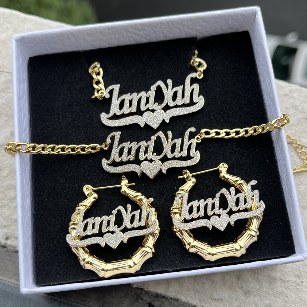 Women Accessories Gift Set - DUOYING Custom Bamboo Set Personalized Cuban