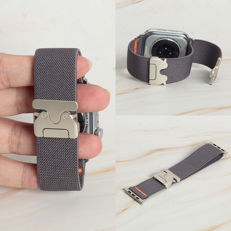 Women Accessories Website - Fashion Orange Stitching Elastic Nylon Strap