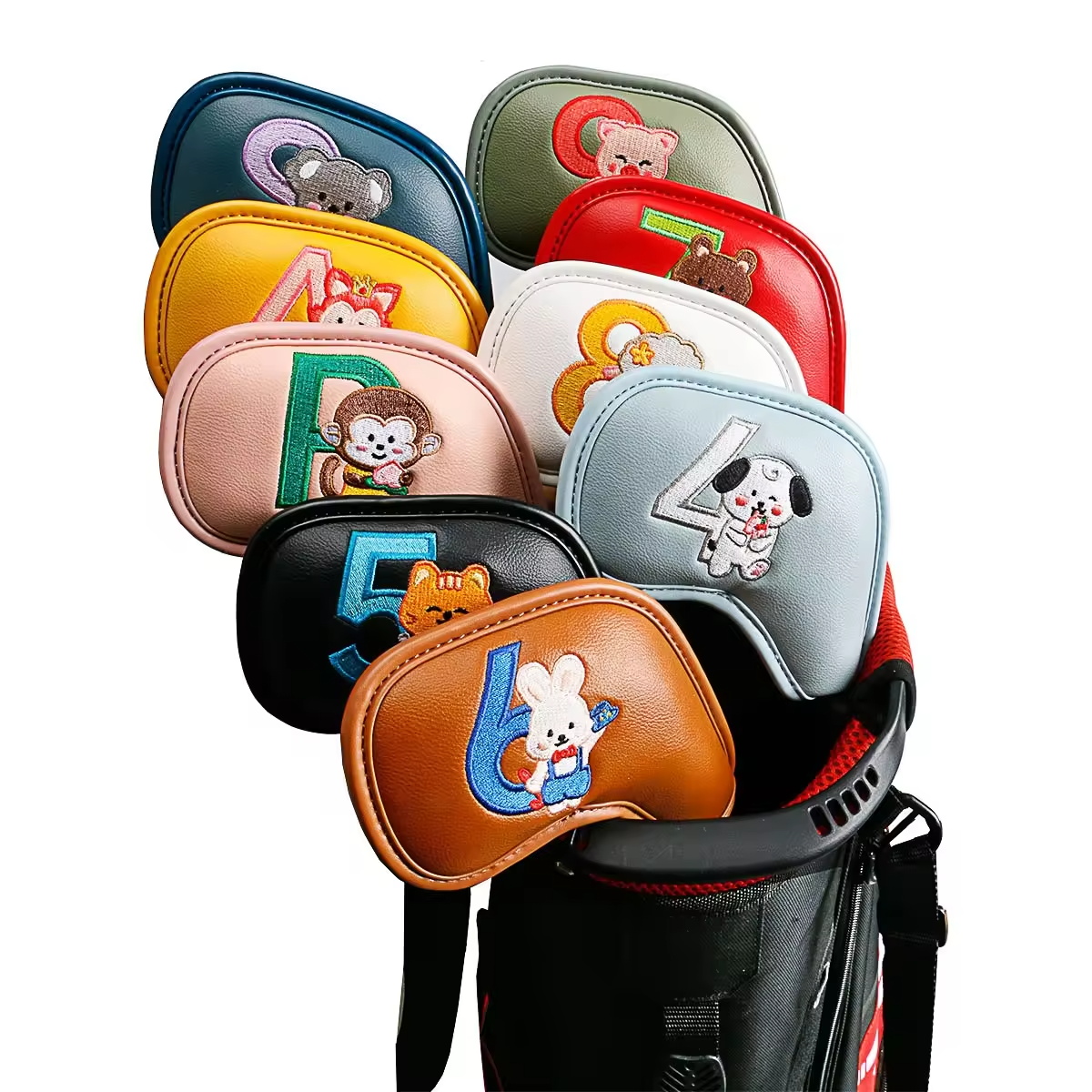 Women'S Golf Accessories - 9Pcs Cute Cartoon Animal Golf Iron