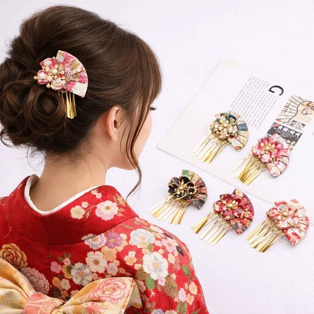 Women Hairpin Faux Pearl Flowe - Women'S Kimono Accessories 评论和价格