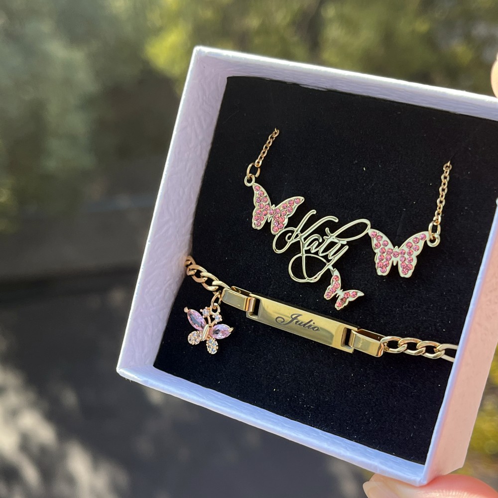 DUOYING Custom Pink Butterfly  - Women Accessories Gift Set 评论和价格