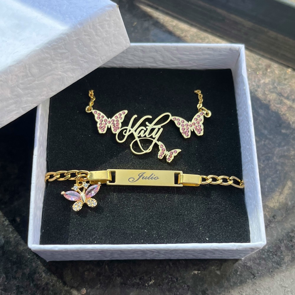 DUOYING Custom Pink Butterfly  - Women Accessories Gift Set 评论和价格