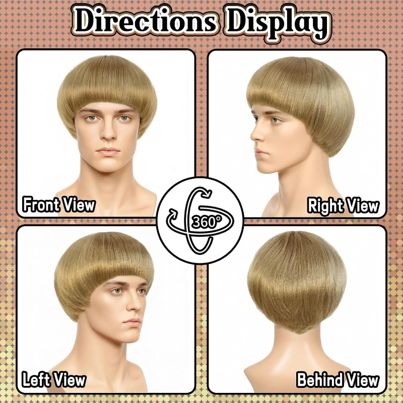 Short Blonde Bowl Cut Wig Blon - Women'S Accessories In The 60S 评论和价格