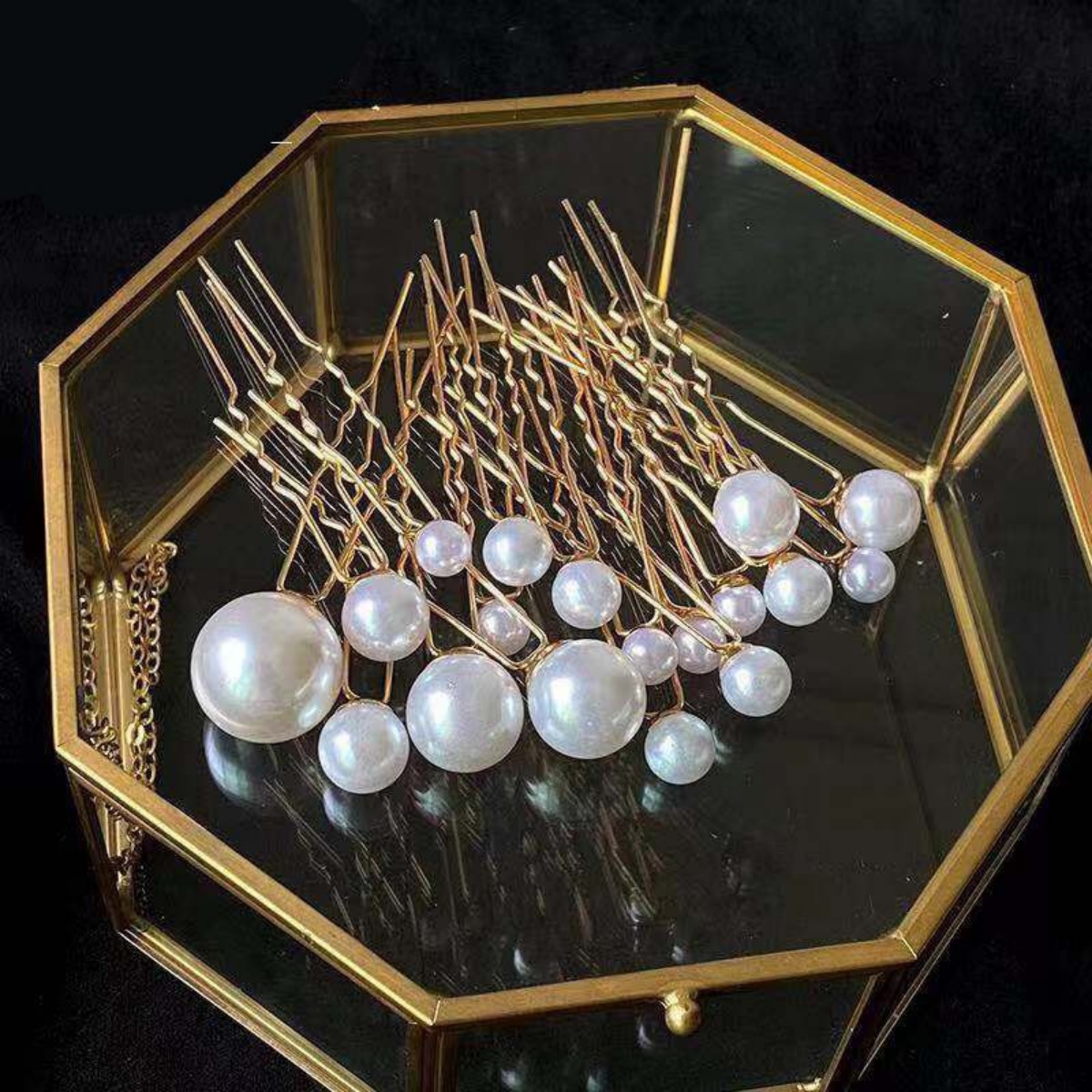 Pearl Hairpins 18Pcs U-Shaped  - Women Accessories Gift Set 评论和价格