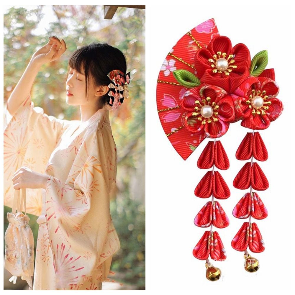 Tassels Tassel Fan Hairpin Flo - Women'S Kimono Accessories 评论和价格