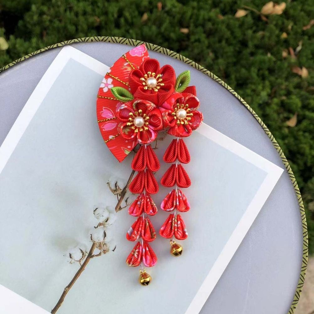 Tassels Tassel Fan Hairpin Flo - Women'S Kimono Accessories 评论和价格