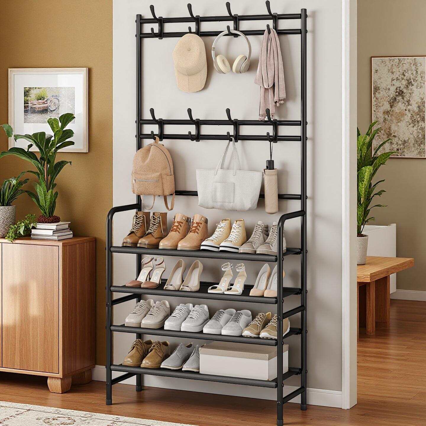 SUOERNUO Metal 4-Tier Shoe Rac - Women'S Accessories Rack Room Shoes 评论和价格
