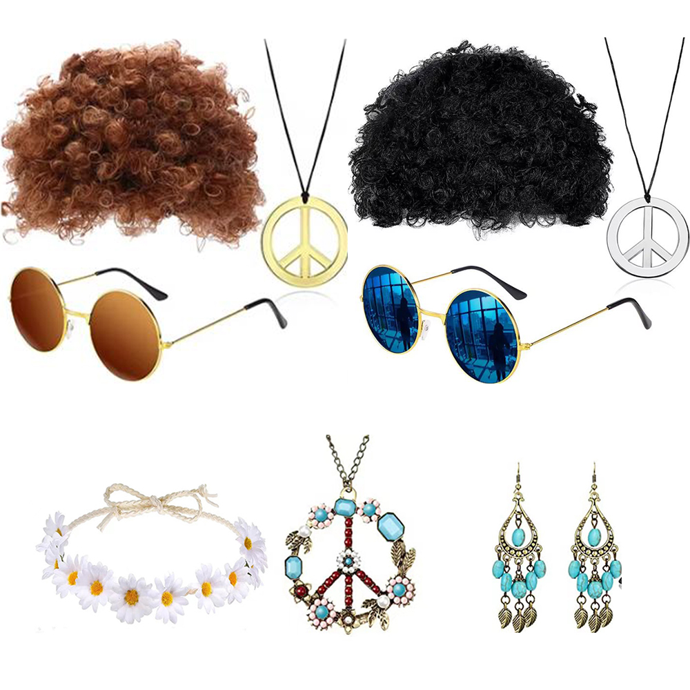 Hippie 60S Accessory Set Wig S - Women'S Accessories In The 60S 评论和价格
