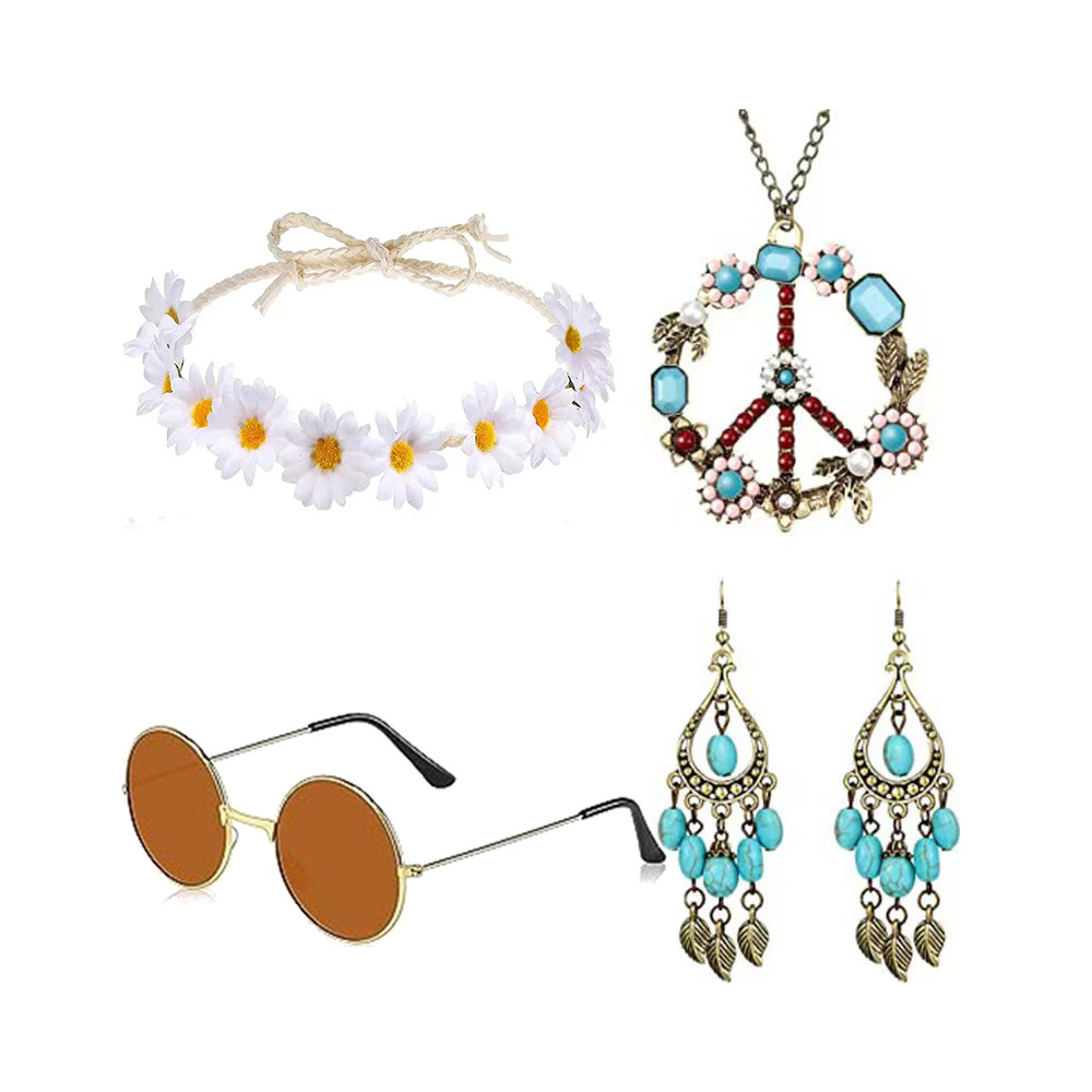 Hippie 60S Accessory Set Wig S - Women'S Accessories In The 60S 评论和价格
