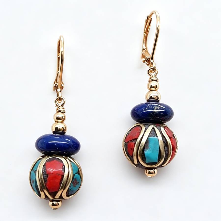 Dangling Handmade Nepal Blue L - Women Accessories Nepal 评论和价格