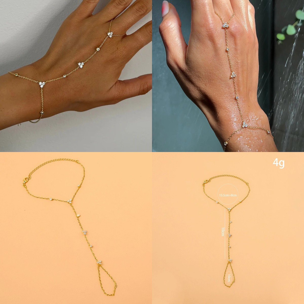 Crystal Fingerless Hand Chain  - Women Accessories In Amazon 评论和价格