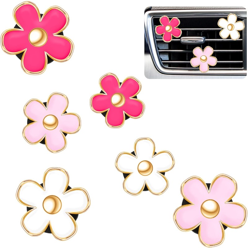6PCS Daisy Flower Air Vent Cli - Women Accessories Outlet 评论和价格