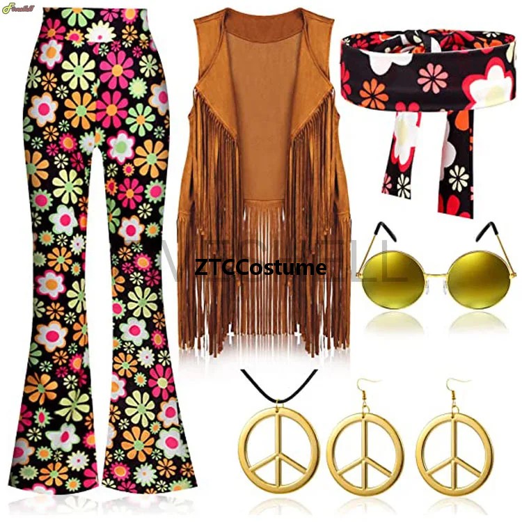 Hippie Costume Women 60s 70s P - Women'S Accessories In The 60S 评论和价格