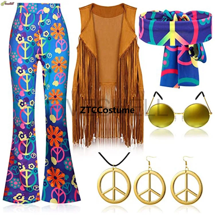 Hippie Costume Women 60s 70s P - Women'S Accessories In The 60S 评论和价格