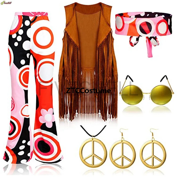 Hippie Costume Women 60s 70s P - Women'S Accessories In The 60S 评论和价格