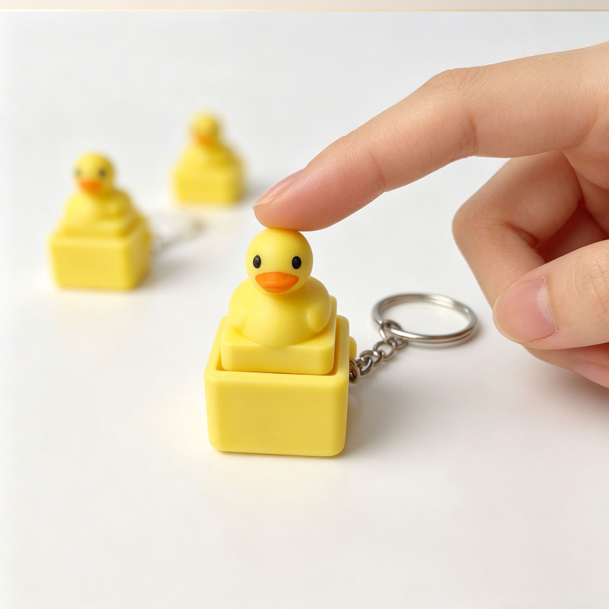 Cute Yellow Duck Press Keychai - Women'S Yellow Accessories 评论和价格