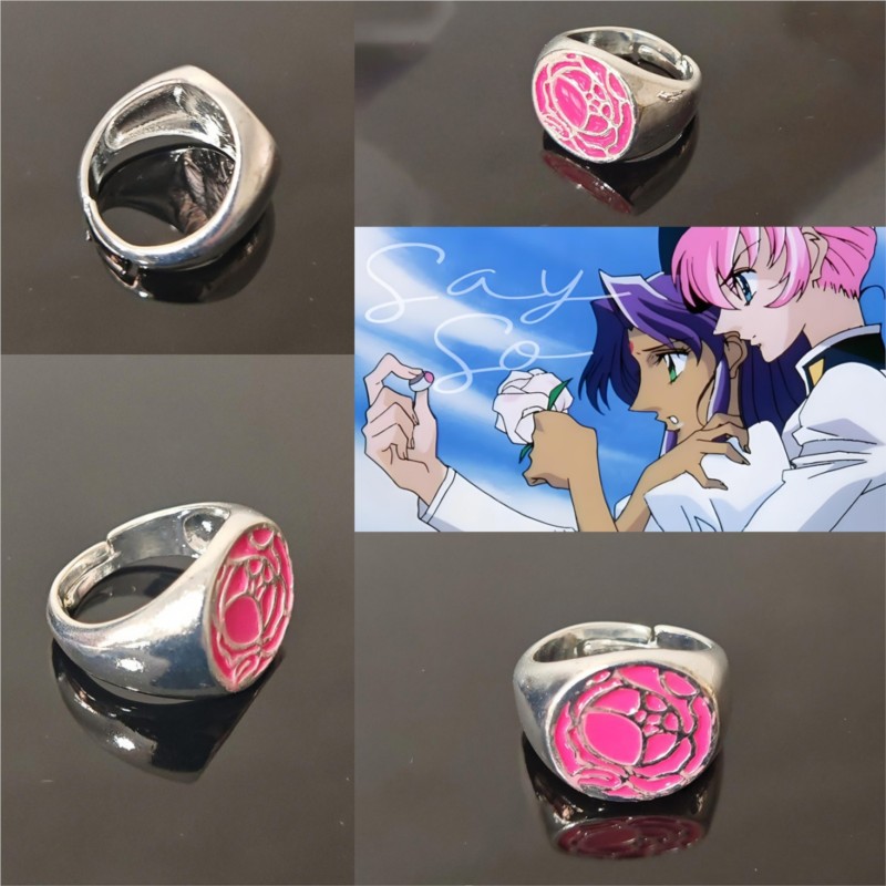 Pink Rose Ring Tenjou Utena Re - Women Accessories Gift Set 评论和价格