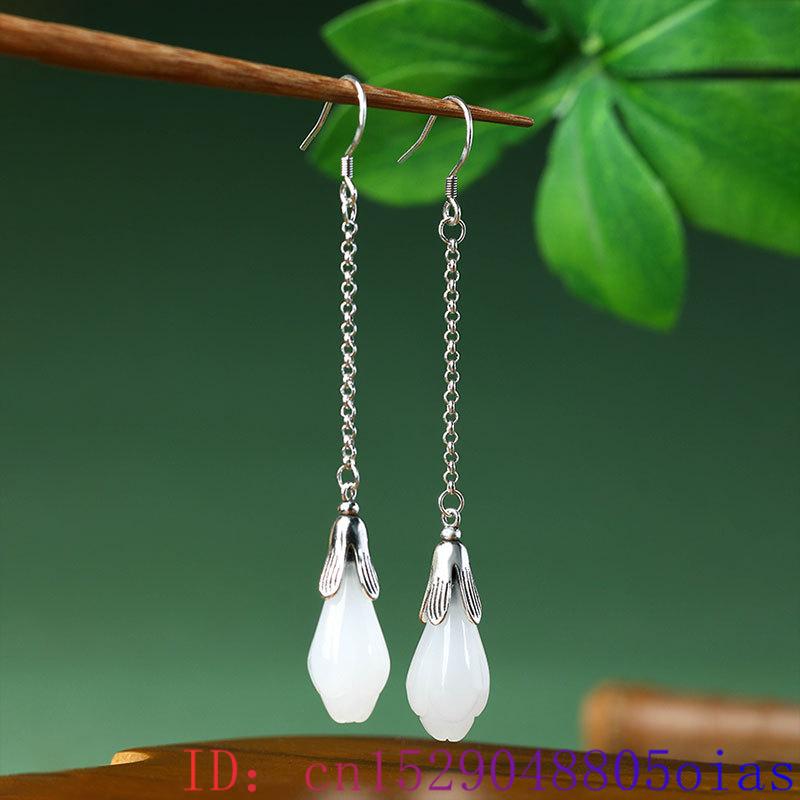 White Real Jade Flower Earring - Women'S Yellow Accessories 评论和价格