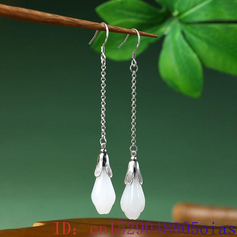 White Real Jade Flower Earring - Women'S Yellow Accessories 评论和价格