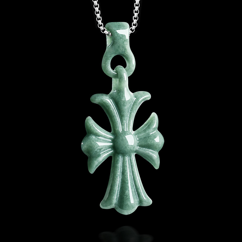 Natural Burmese Jadeite Cross  - Women'S Accessories Designer 评论和价格