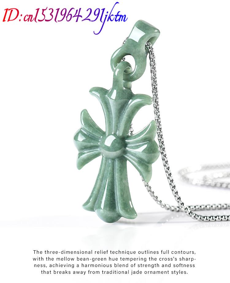 Natural Burmese Jadeite Cross  - Women'S Accessories Designer 评论和价格