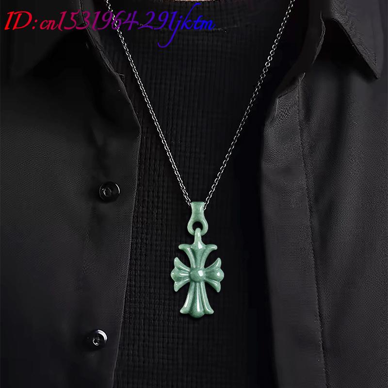 Natural Burmese Jadeite Cross  - Women'S Accessories Designer 评论和价格