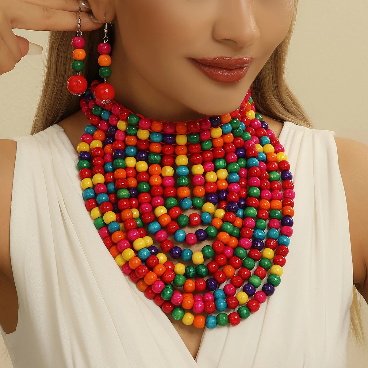 African style wood bead fringe - Women Accessories In Amazon 评论和价格